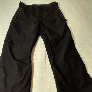Lands End Men's Snow Pant, Black, Adjustable Waist, Pocket, Size S, Winter Sport
